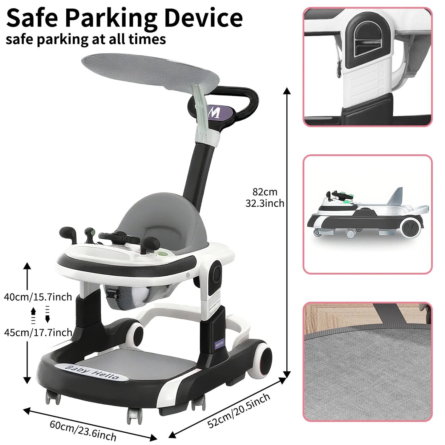 2025 Multifunctional Baby Walker With Sunshade and Seat