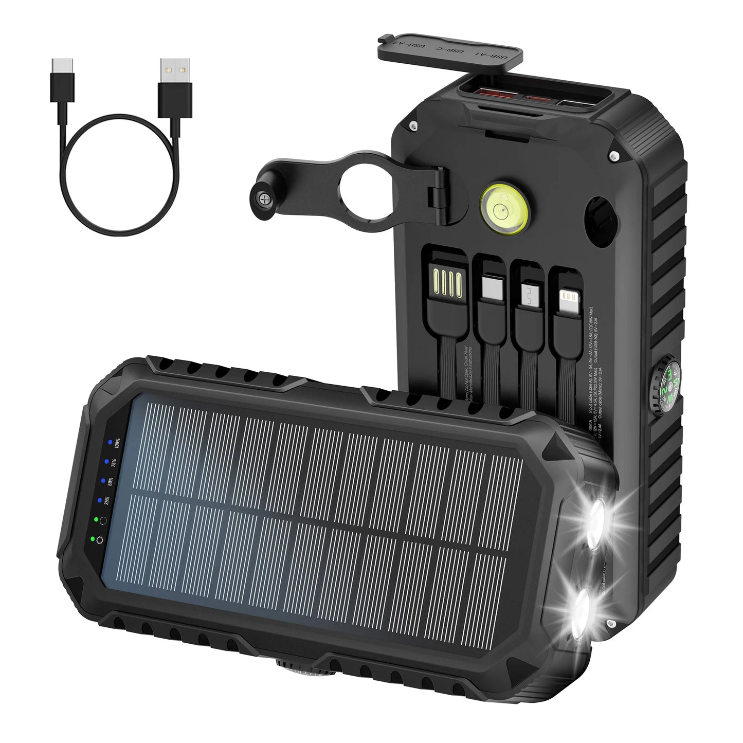 40,000mAh Solar Power Bank with Hand Crank