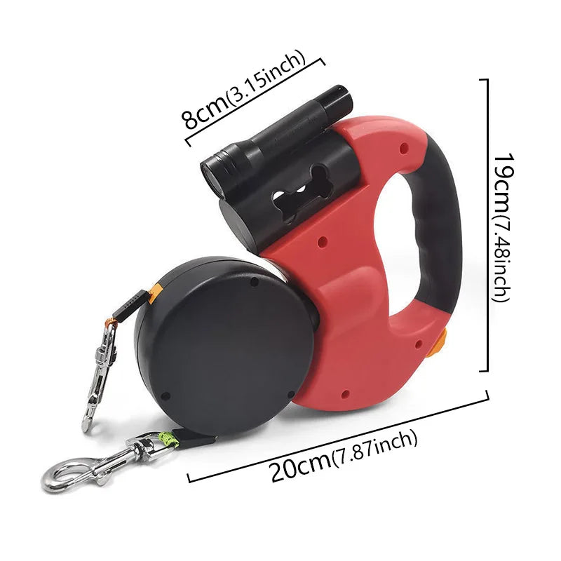 3-in-1 Double Head Automatic Retractable Dog Leash