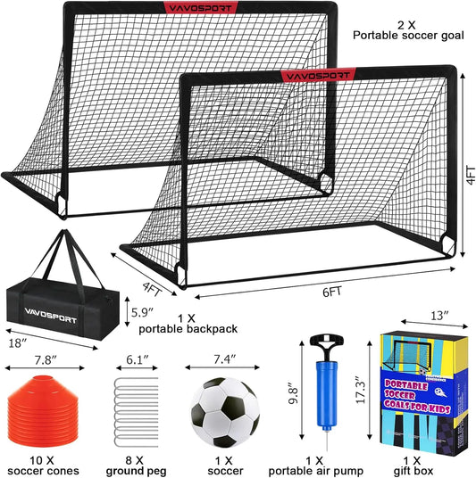 6x4 ft Portable Soccer Set for Toddler Youth Sports