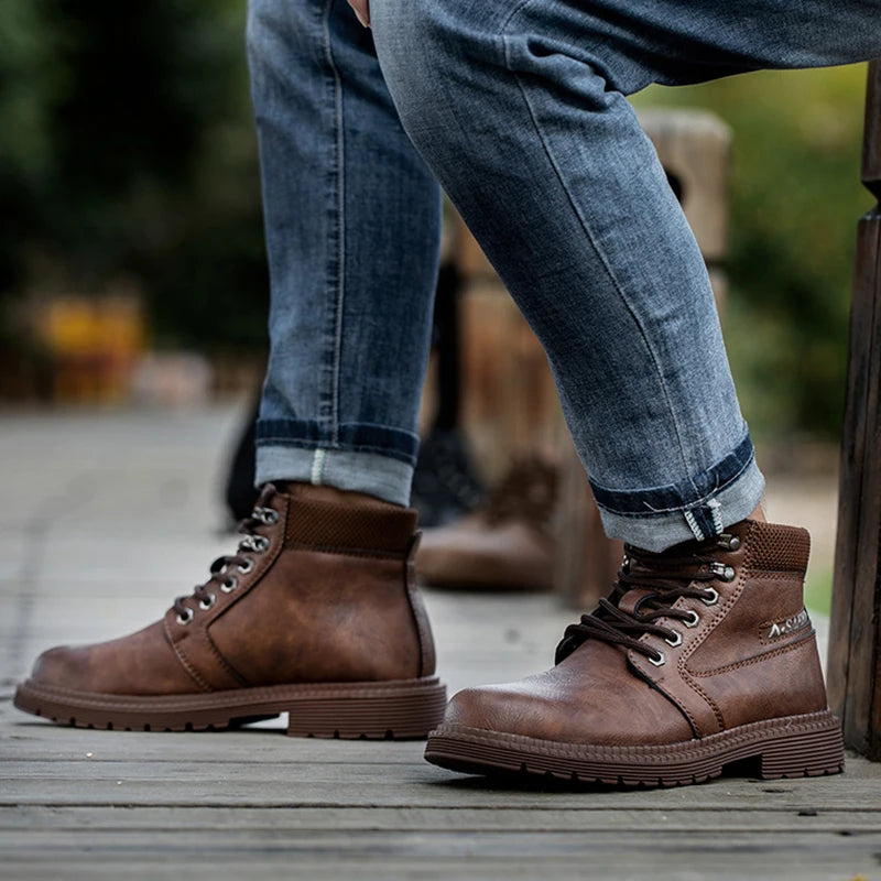 Leather Waterproof Welding Safety Boots for Men