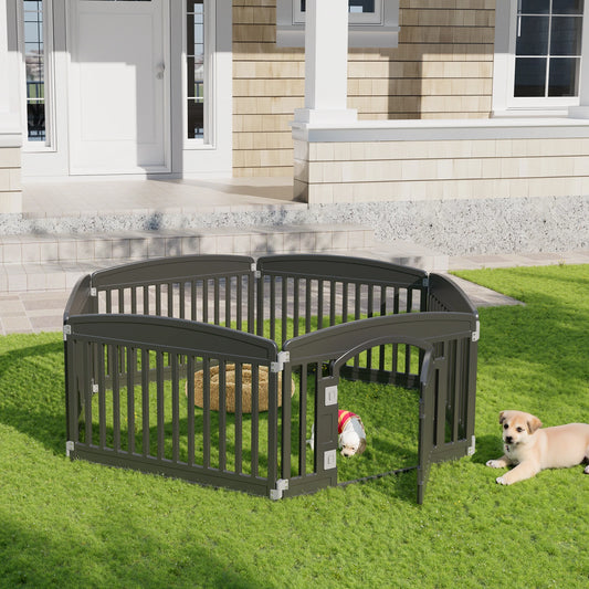JHK 6-Panel Plastic Dog Playpen (24in, Expandable)