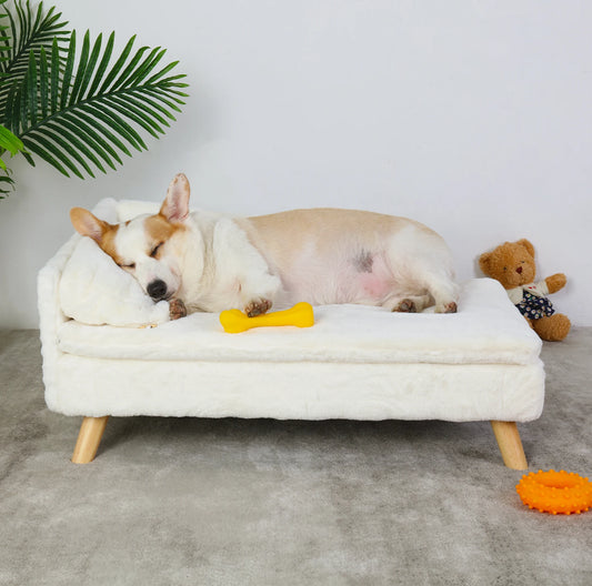 Elevated Pet Bed Solid Wood Leg for Indoor