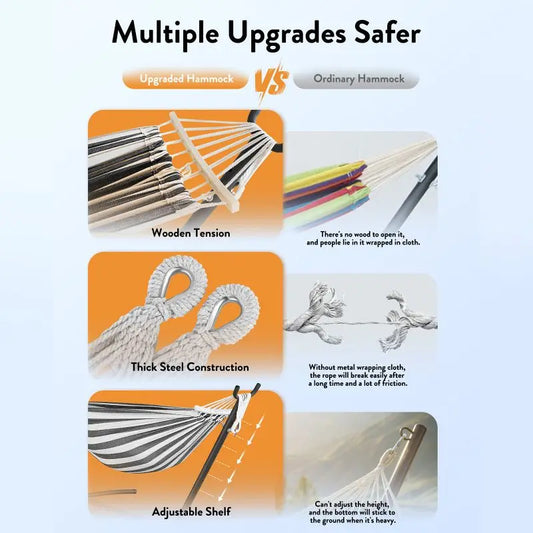 Hammock with Adjustable Stand (600lb Capacity)