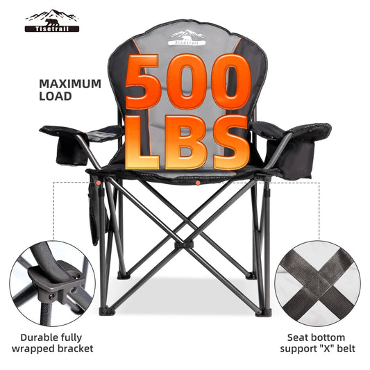 Oversized Camping Chair with Cooler (500 LBS Capacity)