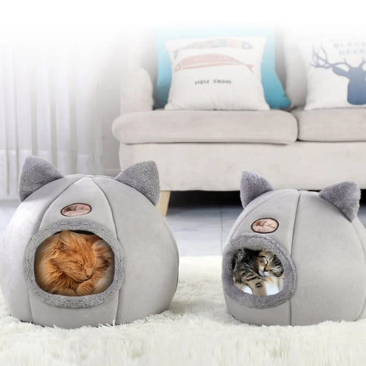 Cozy Cat Bed with Cute Ears