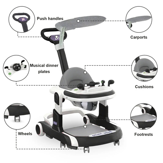 2025 Multifunctional Baby Walker With Sunshade and Seat