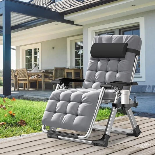 Upgraded Outdoor Folding Durable Reclining Lounge Chair