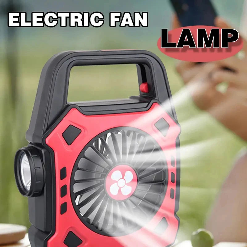 Versatile 2-in-1 Portable LED Camping Fan & Lamp