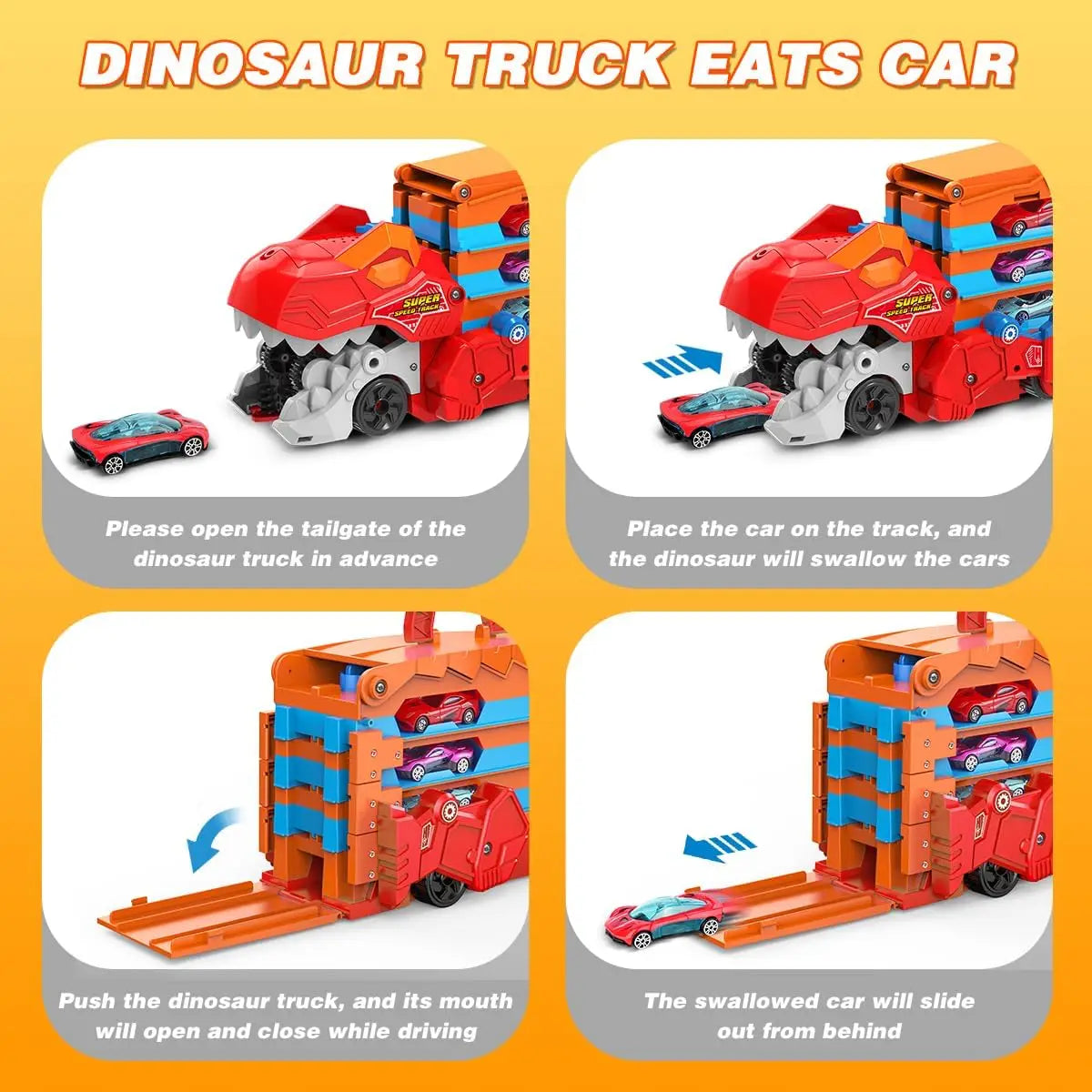 3-in-1 Dinosaur Transport Truck Toy