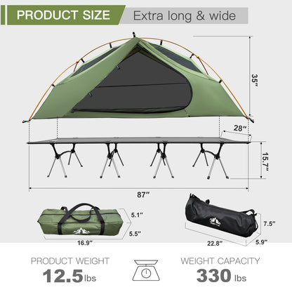 Night Cat Waterproof 1-Person Camping Cot Tent
