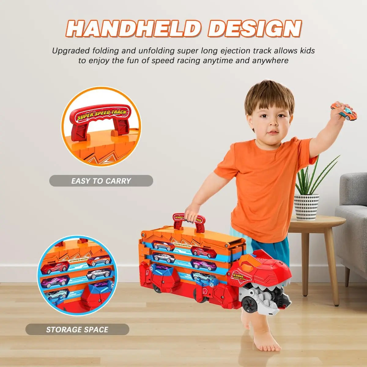 3-in-1 Dinosaur Transport Truck Toy