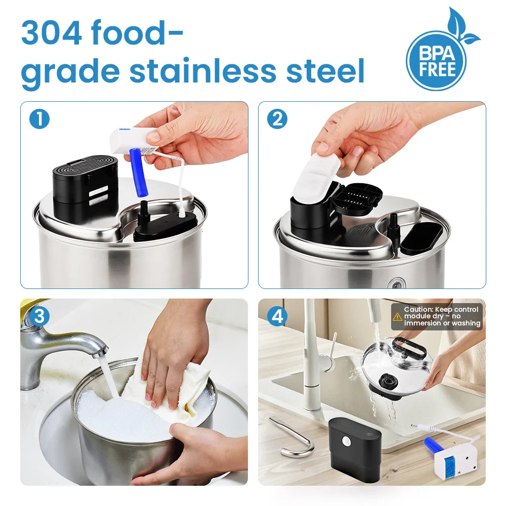 3.5L Smart Stainless Steel Pet Water Fountain