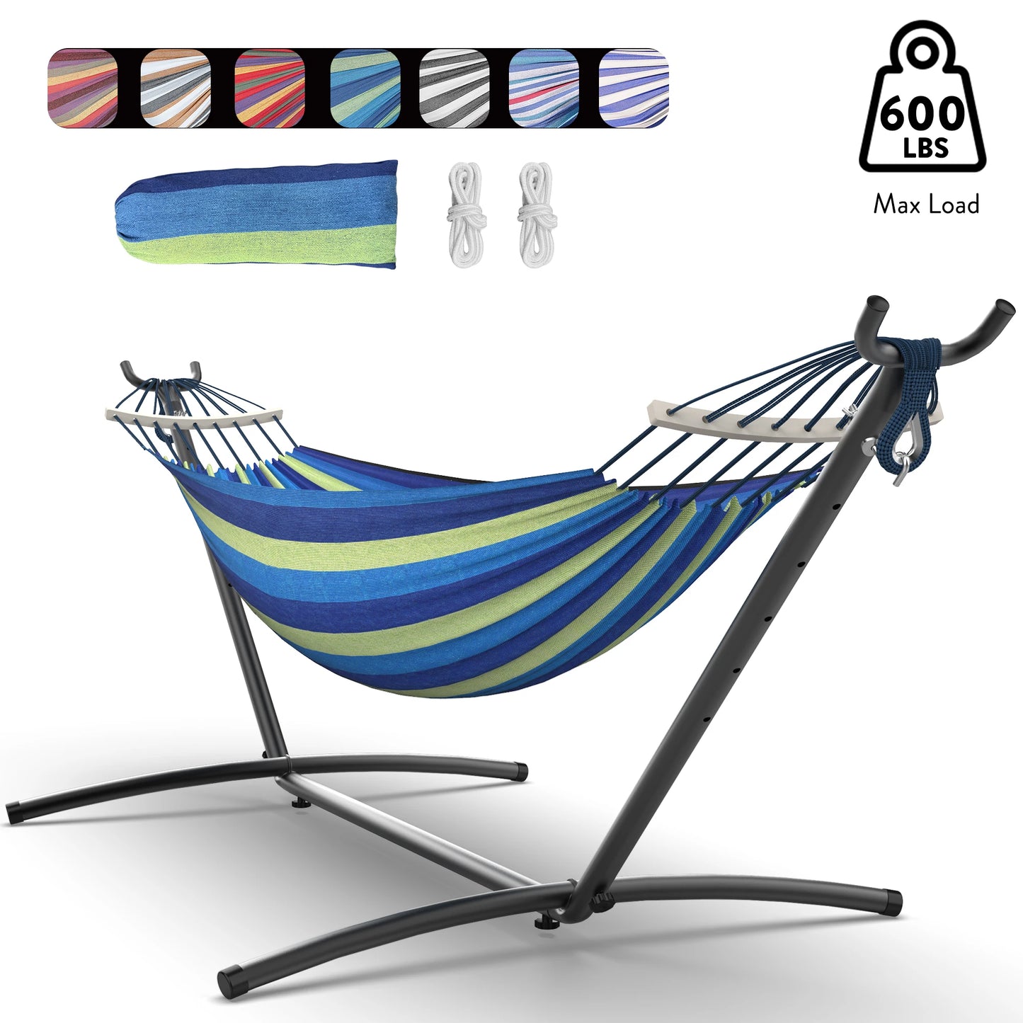 Hammock with Adjustable Stand (600lb Capacity)