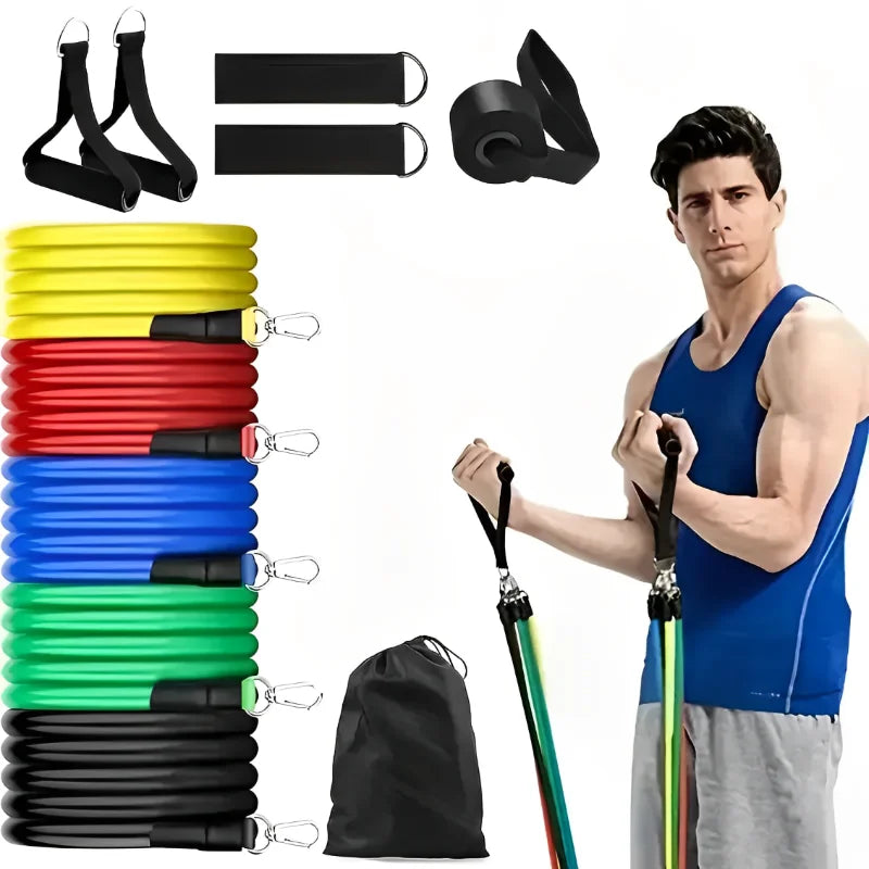 11pcs/Set Pull Rope Resistance Bands Portable Fitness Equipment