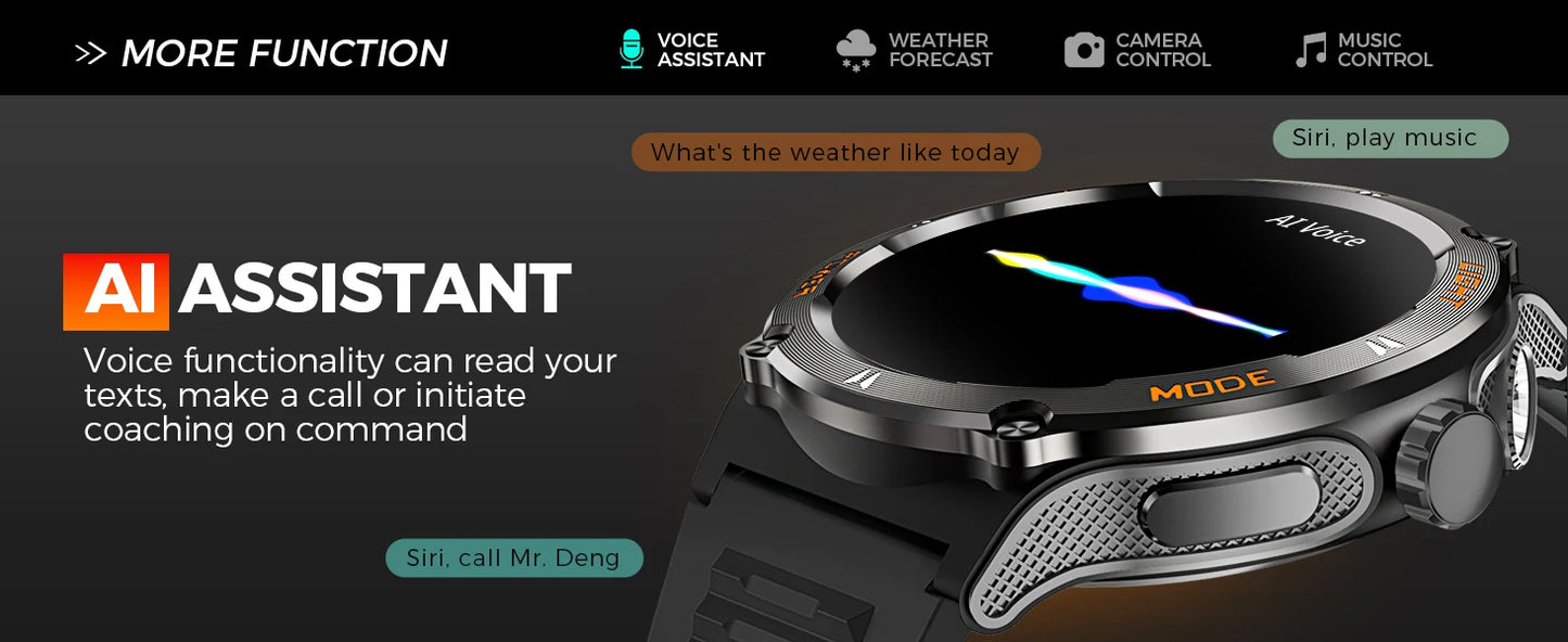 Smart Watch KT76 (Men, Sport, 3ATM Waterproof)