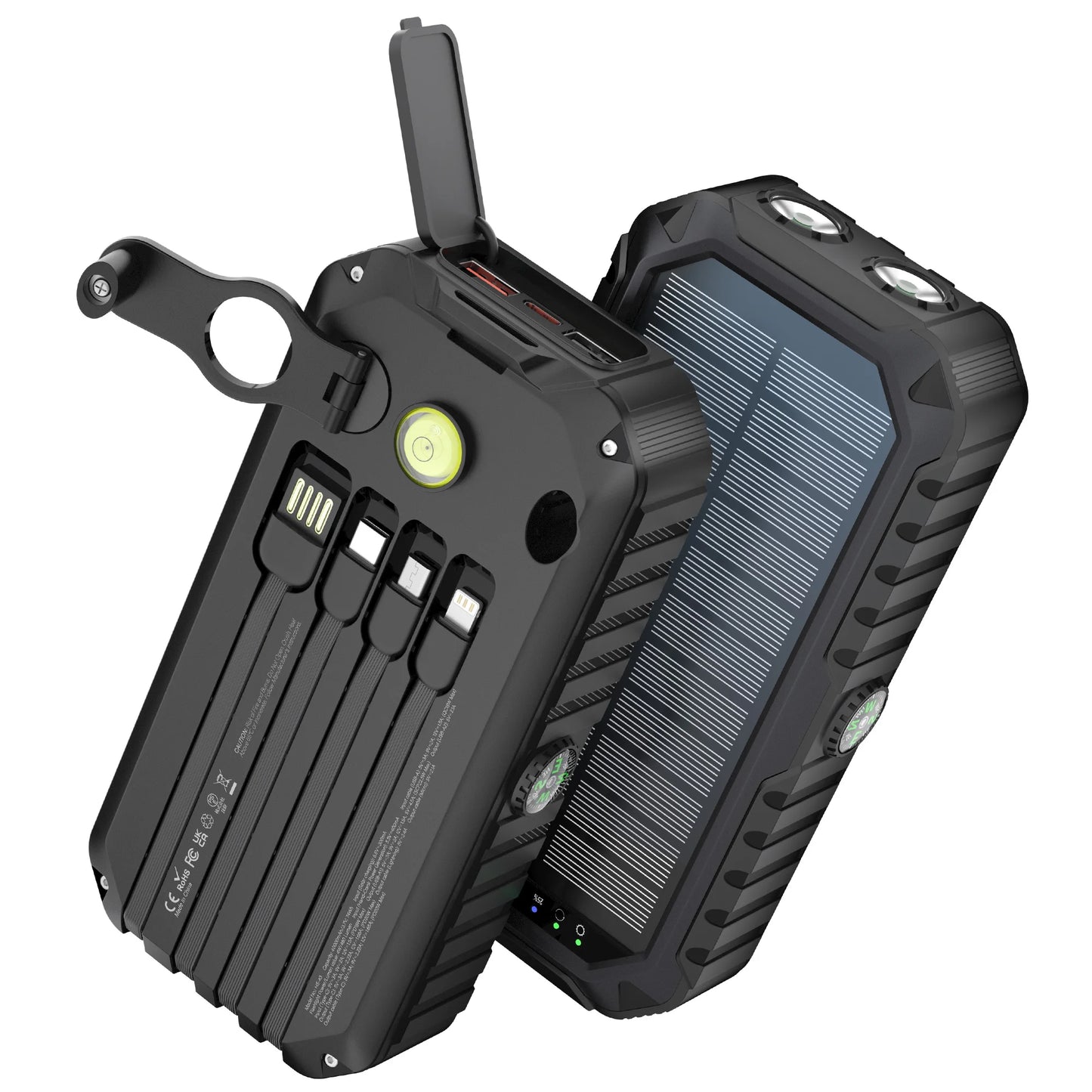 40,000mAh Solar Power Bank with Hand Crank & Fast Charging