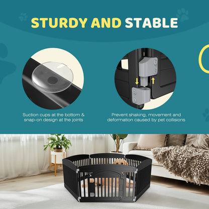 JHK 6-Panel Plastic Dog Playpen (24in, Expandable)