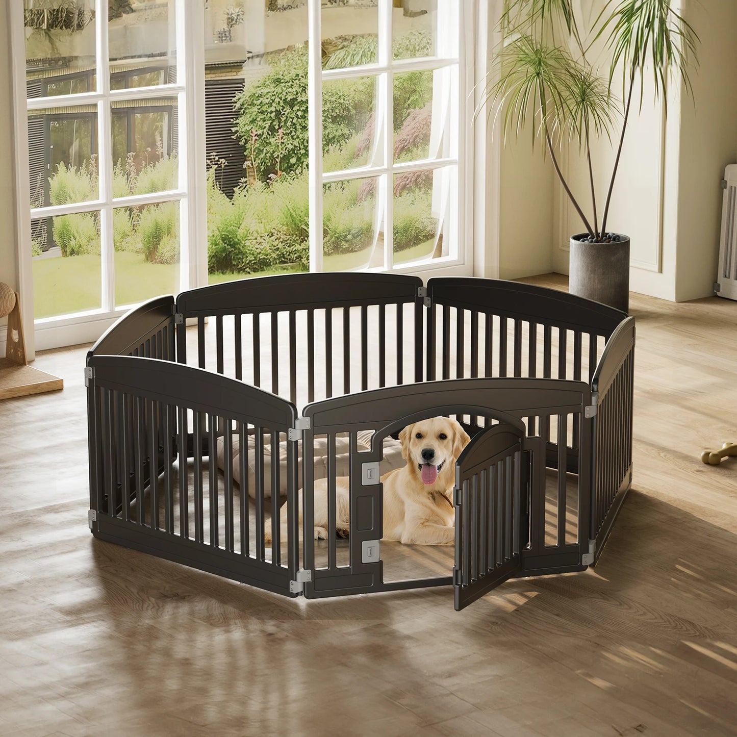 JHK 6-Panel Plastic Dog Playpen (24in, Expandable)