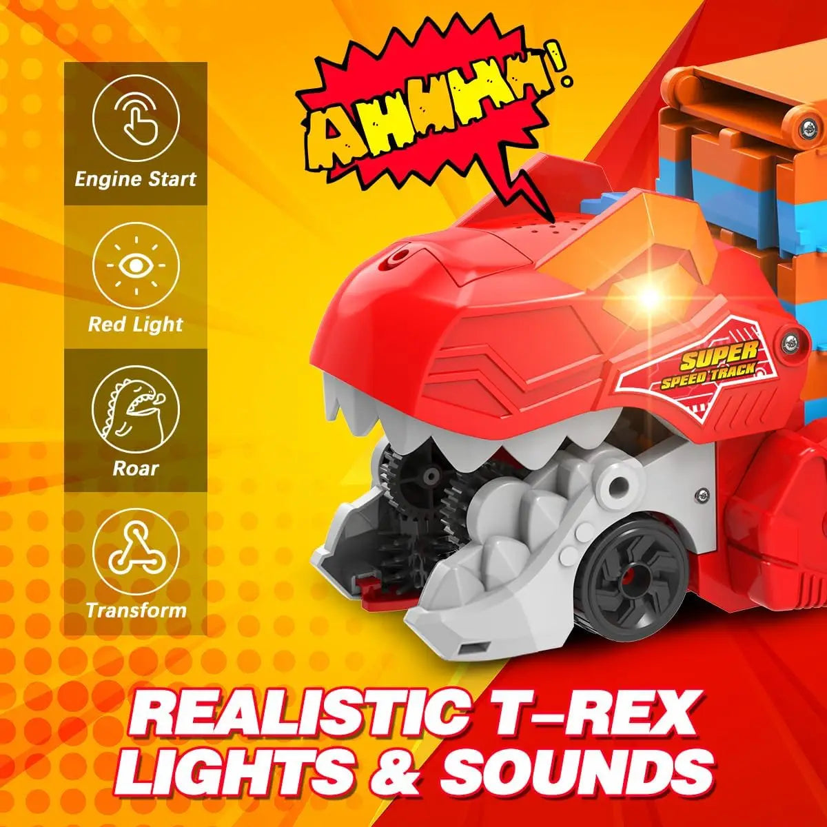 3-in-1 Dinosaur Transport Truck Toy