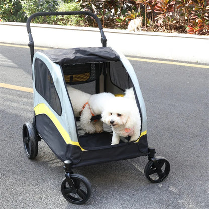 XXL Double Seat Dog Stroller Anti-Shock Pram
