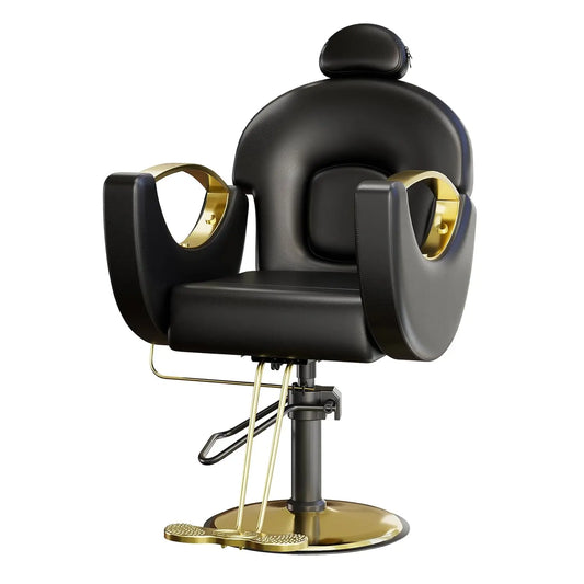 Reclining Barber Chair 360° Swivel Hydraulic Salon Chair