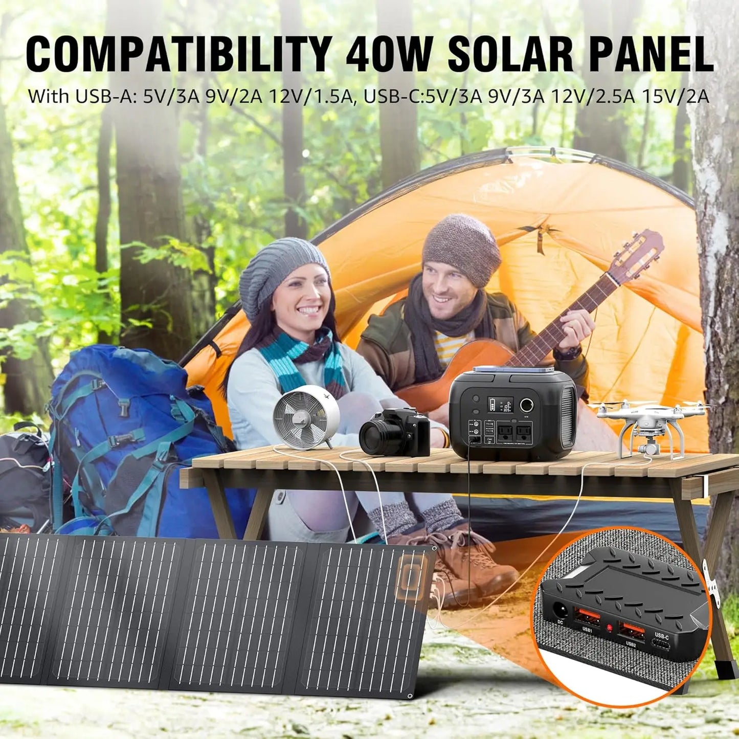 Solar Power Station for Outdoor Garden Travel Camping RV