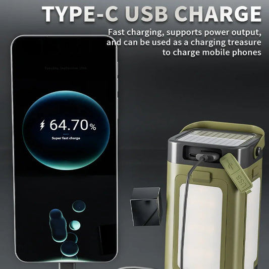 Solar Camping Lantern with Power Bank Function