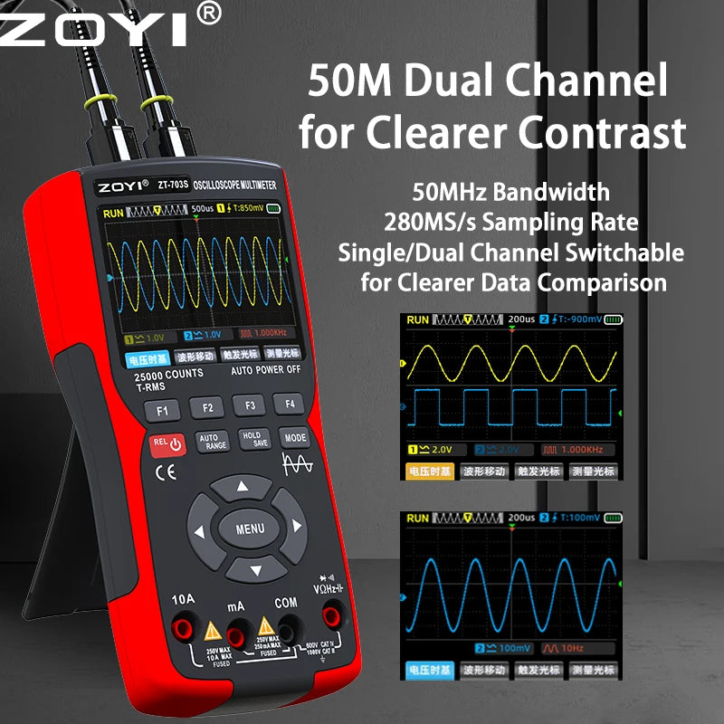 ZOYI ZT-703 Handheld digital oscilloscope multimeter