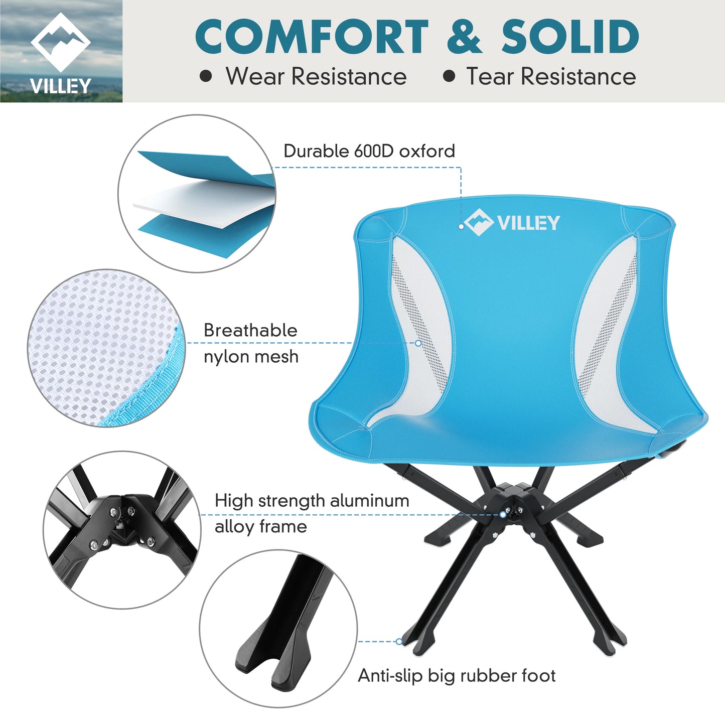 VILLEY Portable Folding Chair