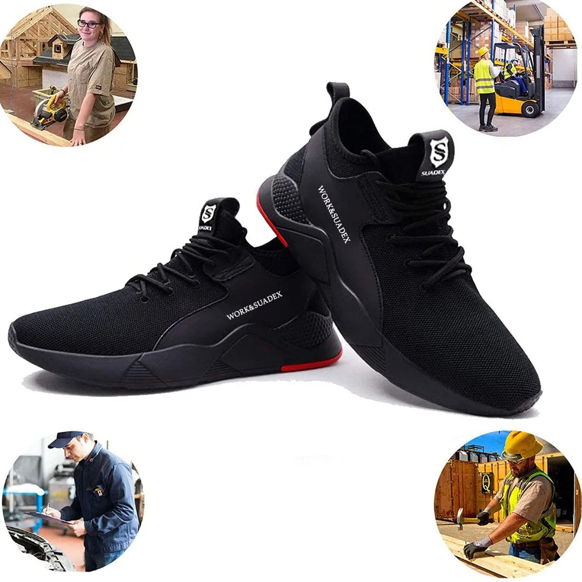 SUADEX Steel Toe Anti-Smash Puncture-Proof Work Shoes