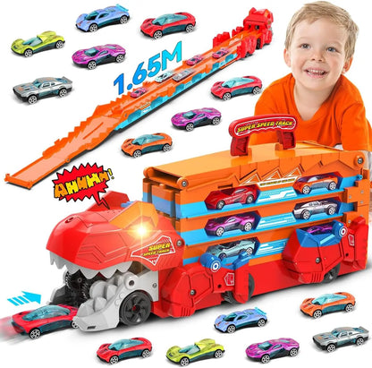3-in-1 Dinosaur Transport Truck Toy