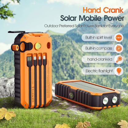 40,000mAh Solar Power Bank with Hand Crank