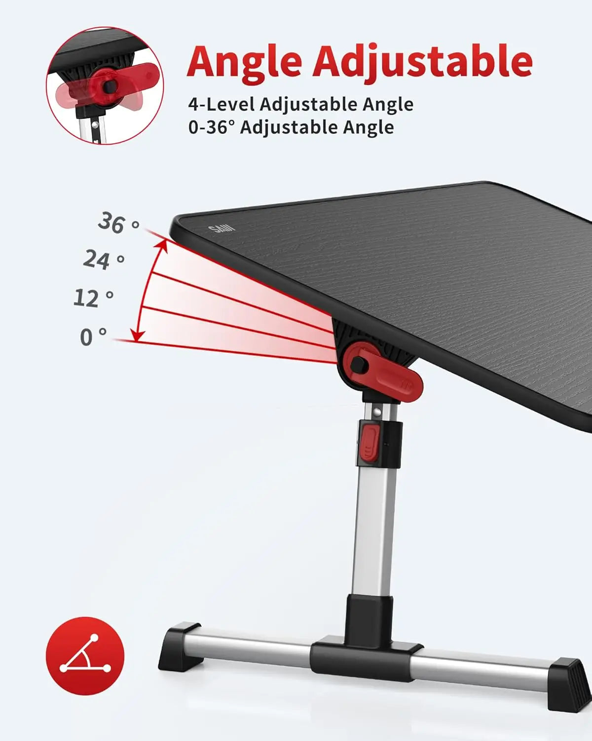 Adjustable Foldable Portable Laptop Stand Black Medium Size