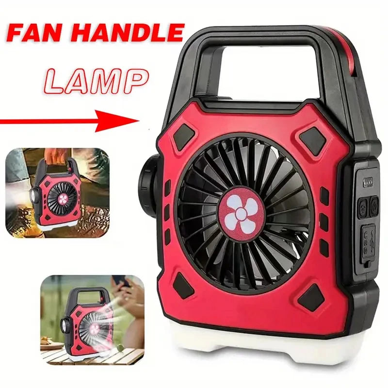 Versatile 2-in-1 Portable LED Camping Fan & Lamp