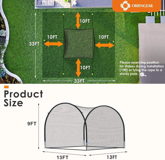 Portable Baseball Batting Cage Training Net