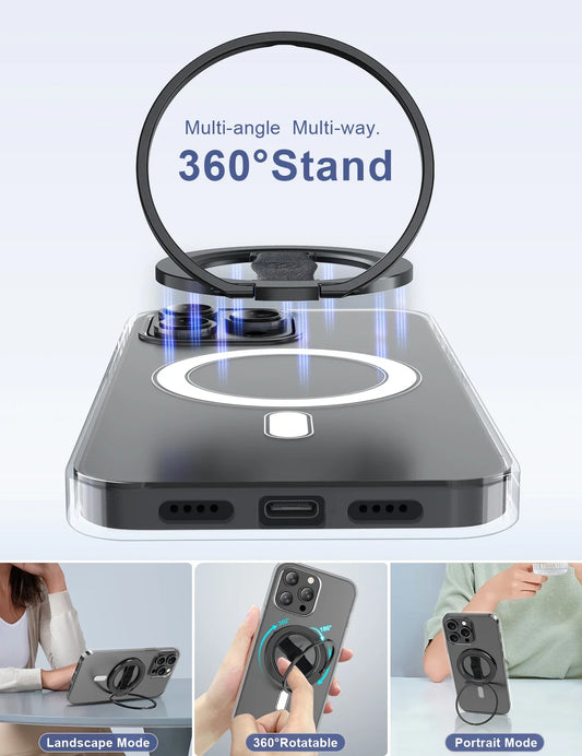 Removable Magnetic Ring Holder Kickstand Ring for iPhone 16,15,14,13,