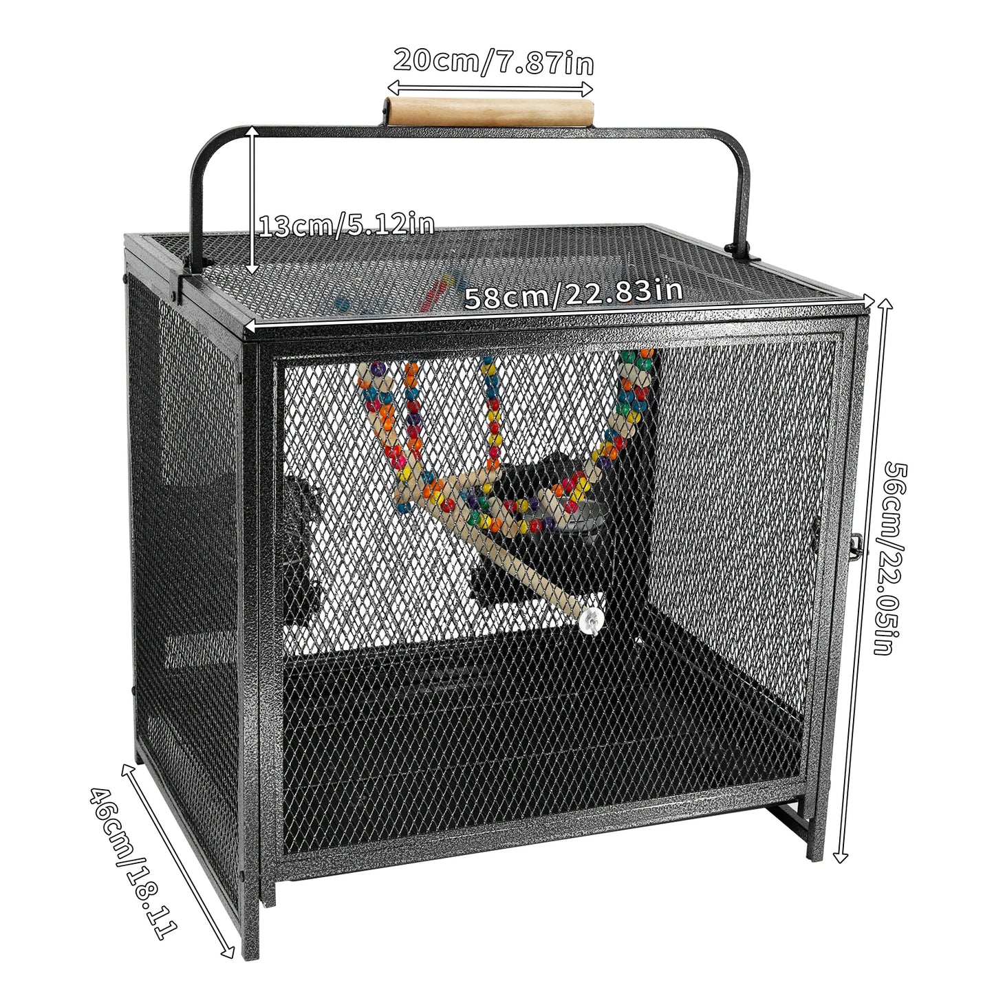 Wrought Iron Bird Travel Carrier Cage