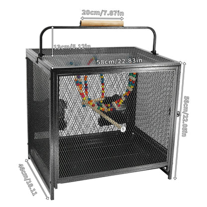 Wrought Iron Bird Travel Carrier Cage