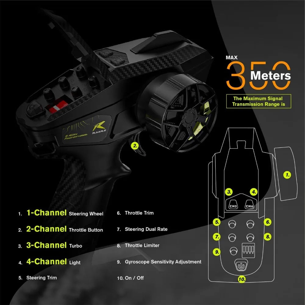 1/10 Brushless RC Drift Car 50MPH Gyro