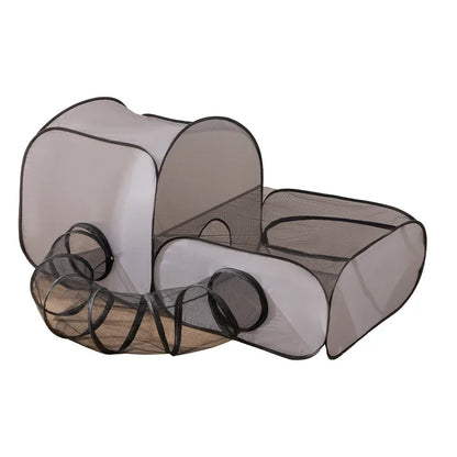 Square Gray Cats & Dogs Play Tunnel Foldable Pet Nest