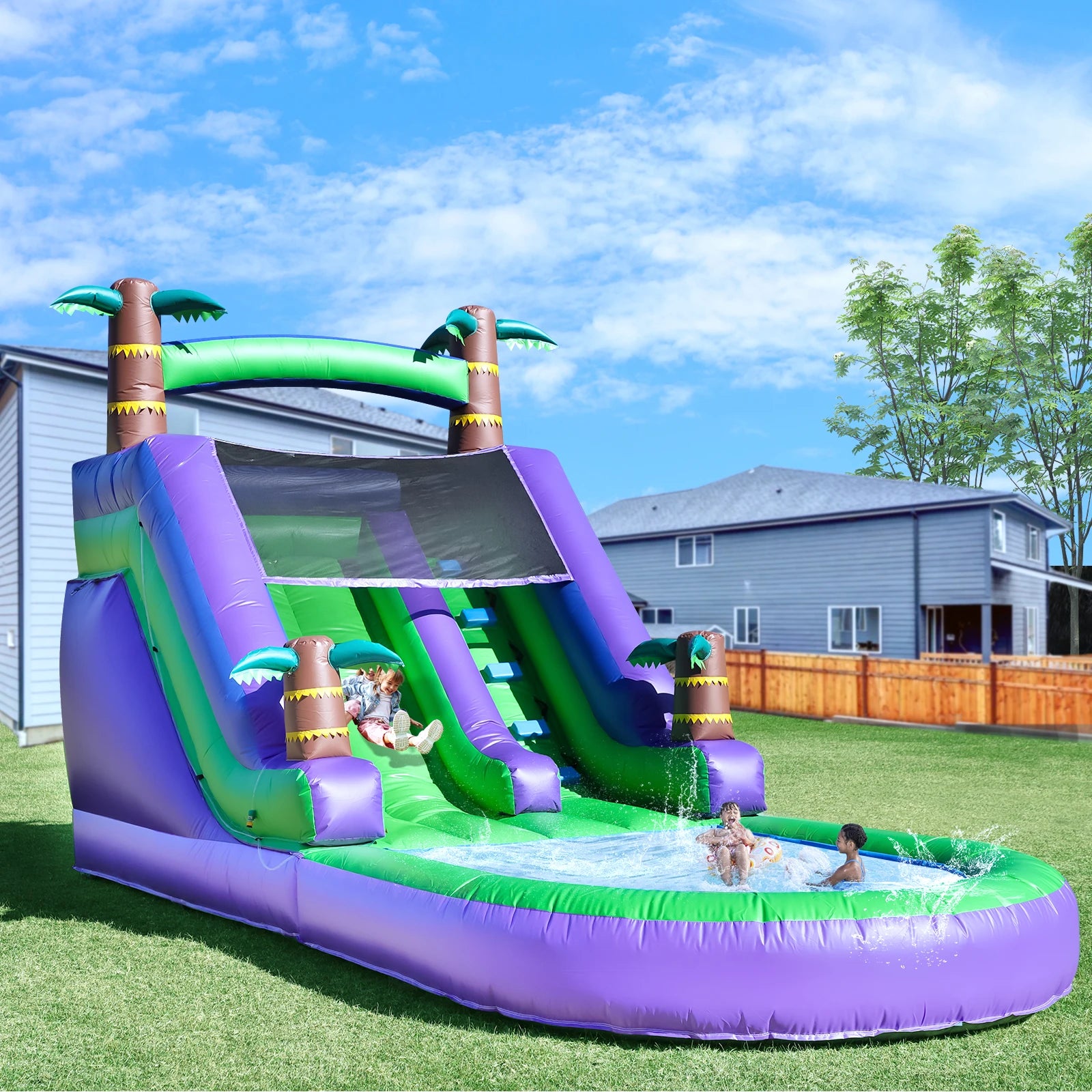 Giant Tropical Commercial PVC Inflatable Water Slide – PremiumPursuits.com