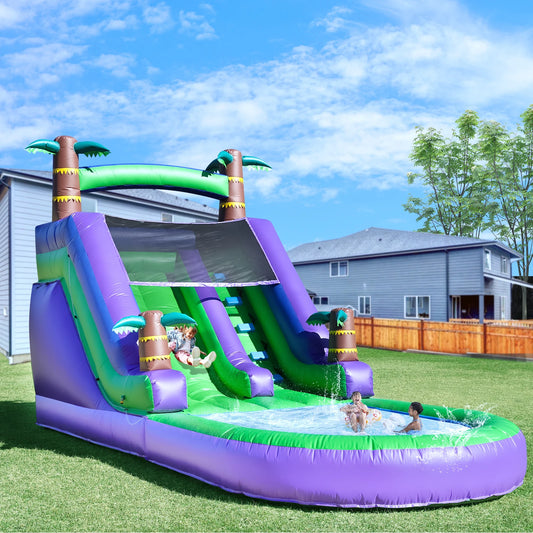 Giant Tropical Commercial PVC  Inflatable Water Slide
