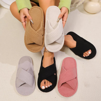 Women’s Cross Band Open Toe EVA Slippers
