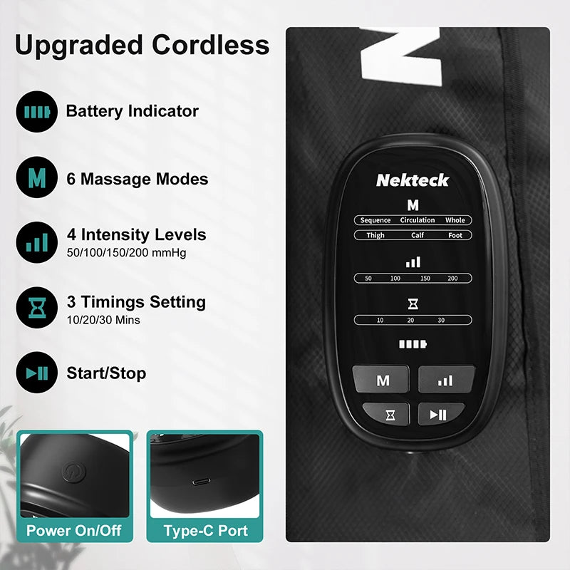 Nekteck Cordless Air Pressure Leg Calf Massager