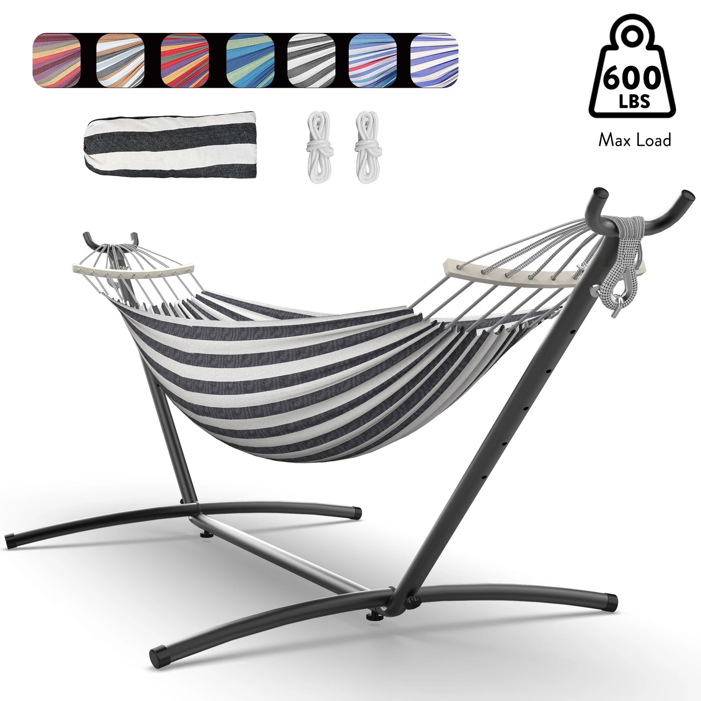 Hammock with Adjustable Stand (600lb Capacity)