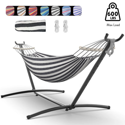 Hammock with Adjustable Stand (600lb Capacity)