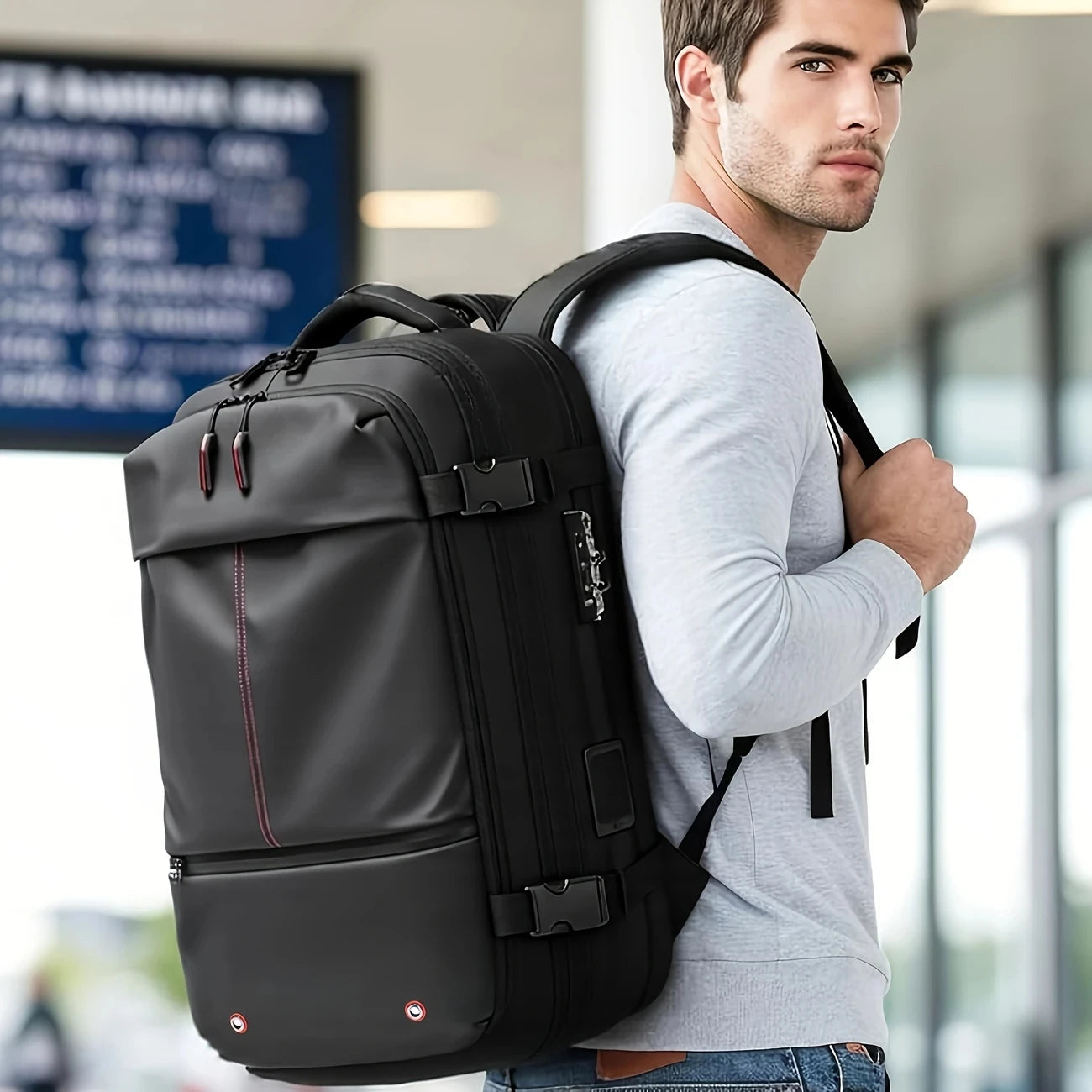 Travel Backpack with Vacuum Compression & 17” Laptop Compartment
