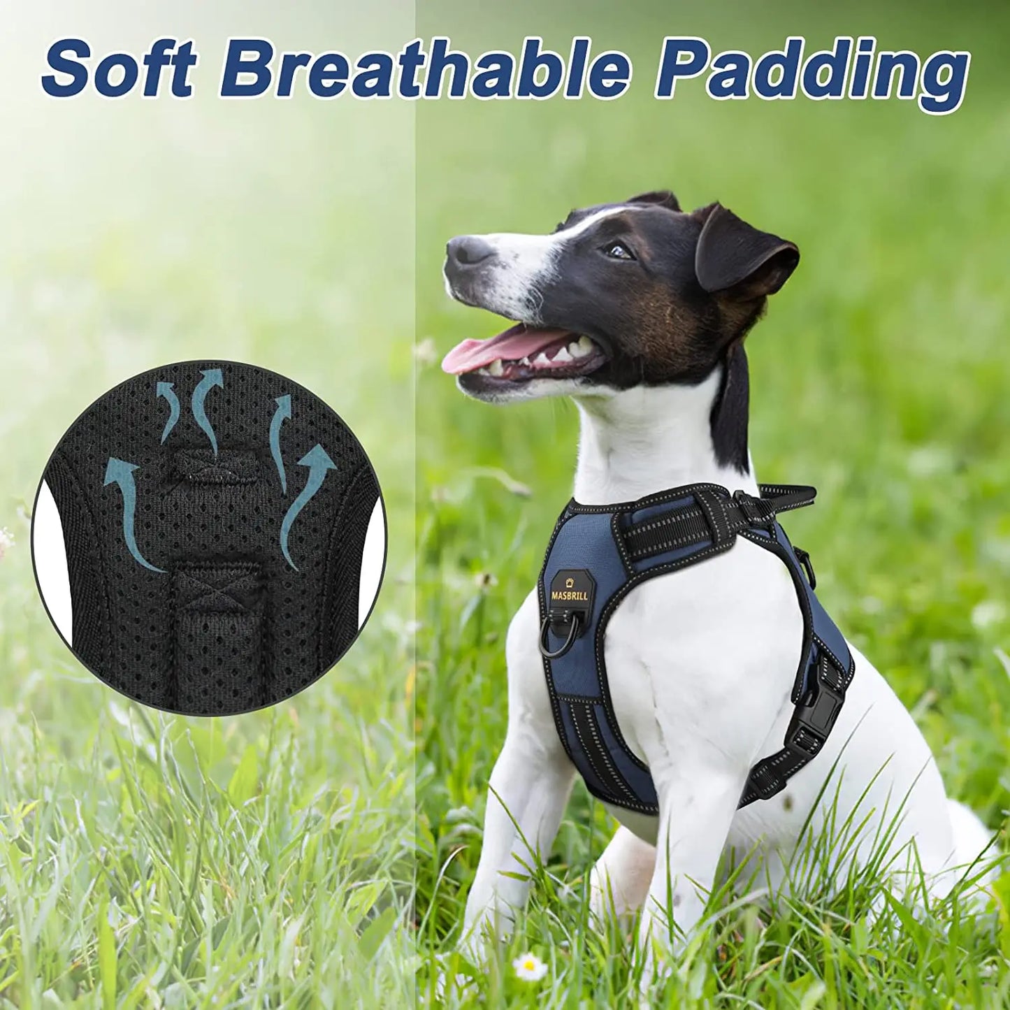 MASBRILL No-Pull Adjustable Dog Harness: