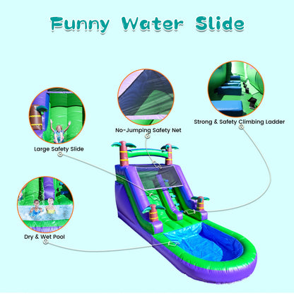 Giant Tropical Commercial PVC  Inflatable Water Slide